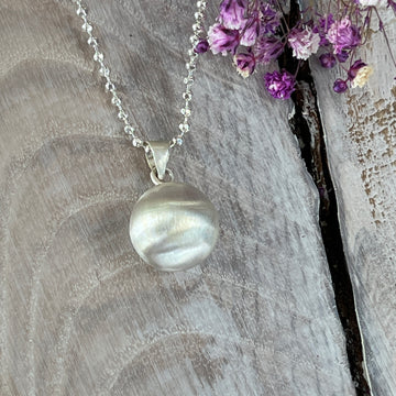Anhänger 925 Sterlingsilber Klangkugel matt gebürstet