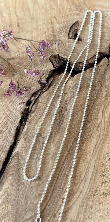 Facettierte Kugelkette 925 Sterlingsilber 3mm