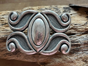 Wechselschnalle fein verziert silberfarben/ geschwärzt 5,5x8cm. Passend für Gürtel bis 4cm Breite. Massiv Metall