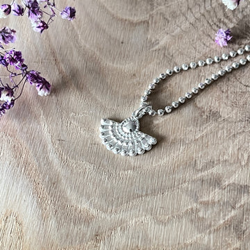 Anhänger Fächer 925 Sterlingsilber 18x13mm