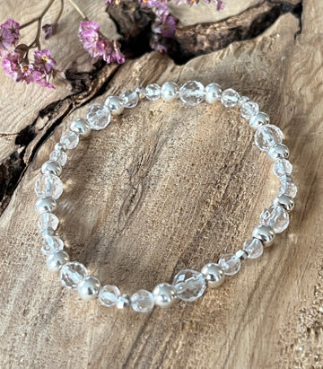 Armband 925 Sterlingsilber und Bergkristall 4mm