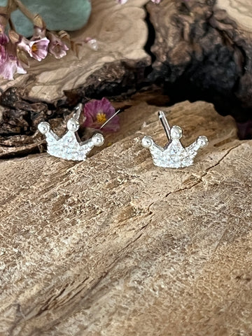 Ohrstecker Kröndli 925 Sterlingsilber mit Zirkonia 8x5mm