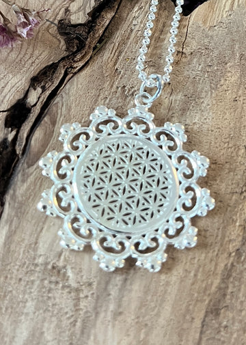 Amulett Blume des Lebens 925 Sterlingsilber 44mm