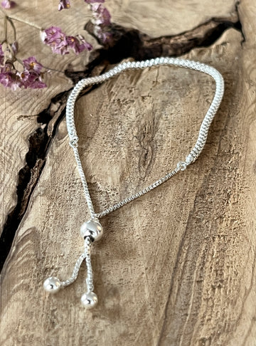 Armband 925 Sterlingsilber verstellbar durch die Kugel