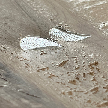 Ohrstecker Flügel länglich 925 Sterlingsilber mit 20x6mm