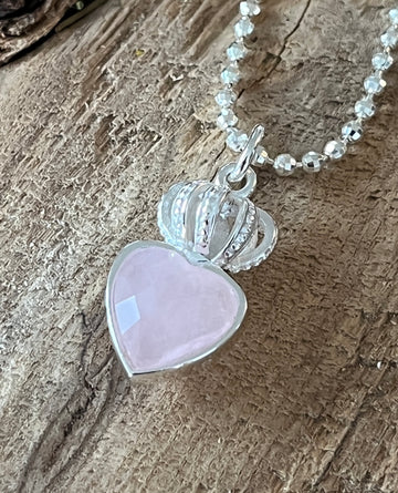 Hübscher kleiner Herz-Anhänger mit Rosenquarz 2,2x1,2cm