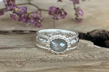 Ring 925 Sterlingsilber mit Grauquarz R113