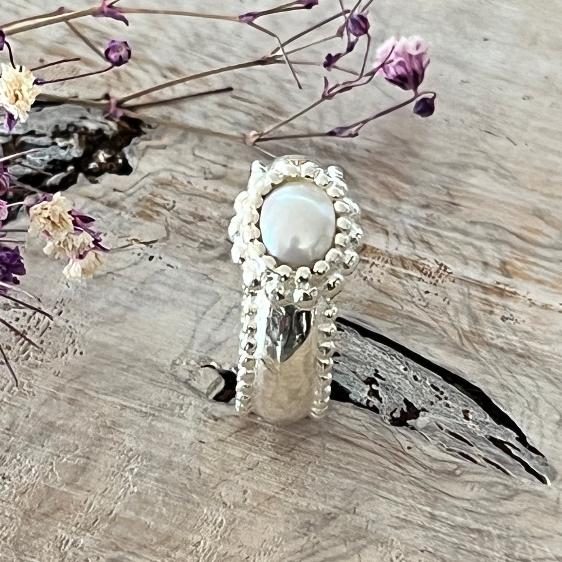 Ring 925 Silber mit Süsswasserperle