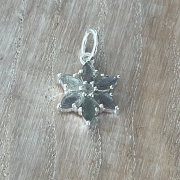 Anhänger 925 Sterlingsilber mit echtem Labradorit 13mm