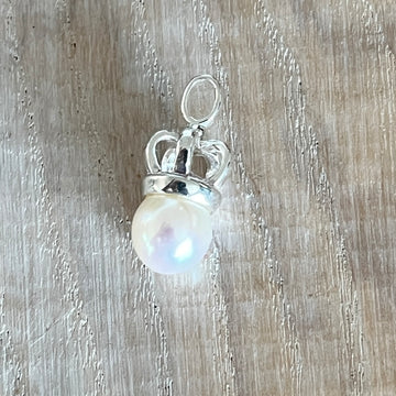 Anhänger 925 Sterlingsilber Krönchen mit Süsswasserperle 25mm