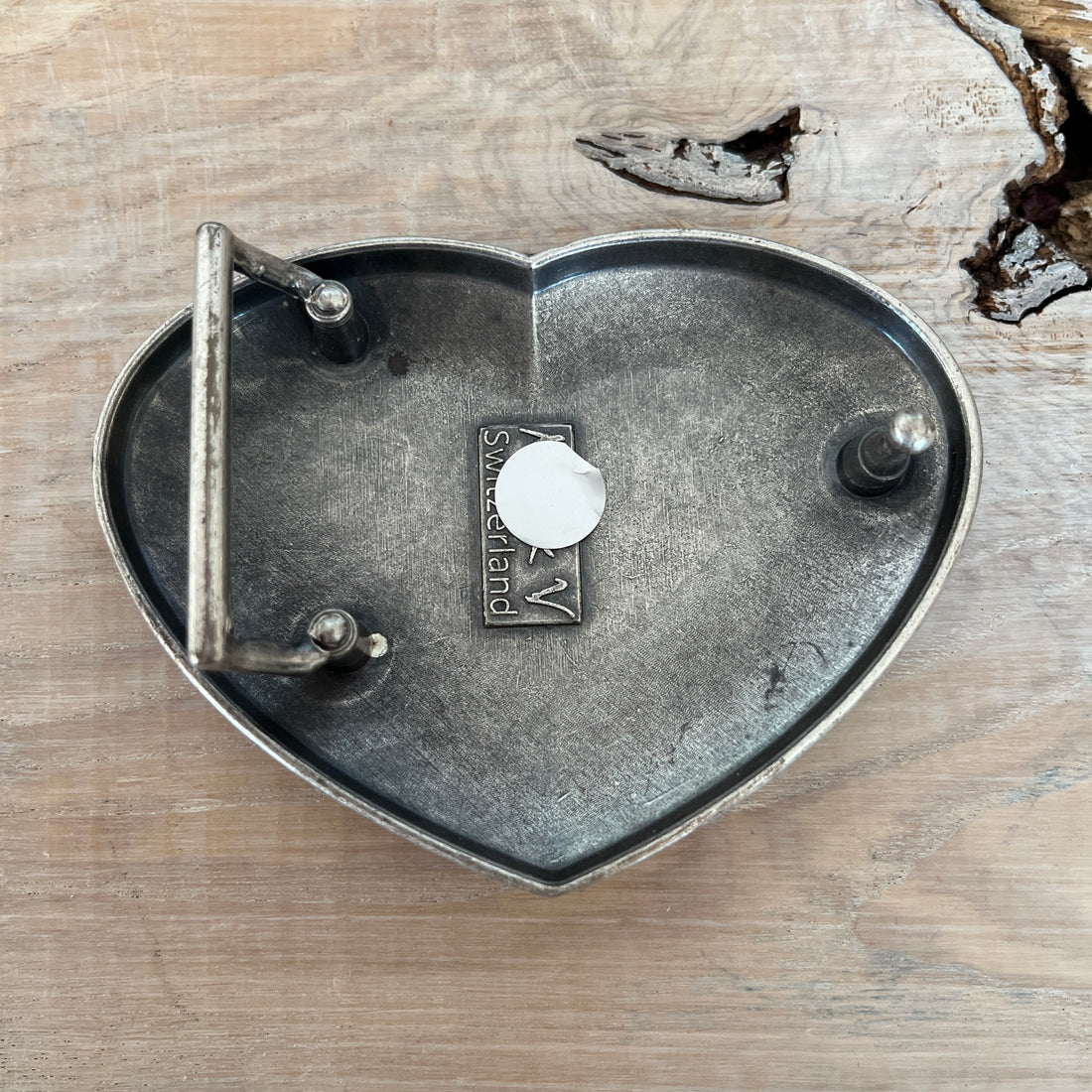 Wechselschnalle grosses Herz. Massiv Metall silberfarben/ geschwärzt 7,5x10cm für Gürtel bis maximal 4cm Breite