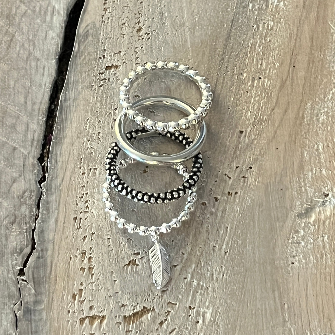 Ring Kombi je 3mm bestehend aus 4 Ringen mit Feder