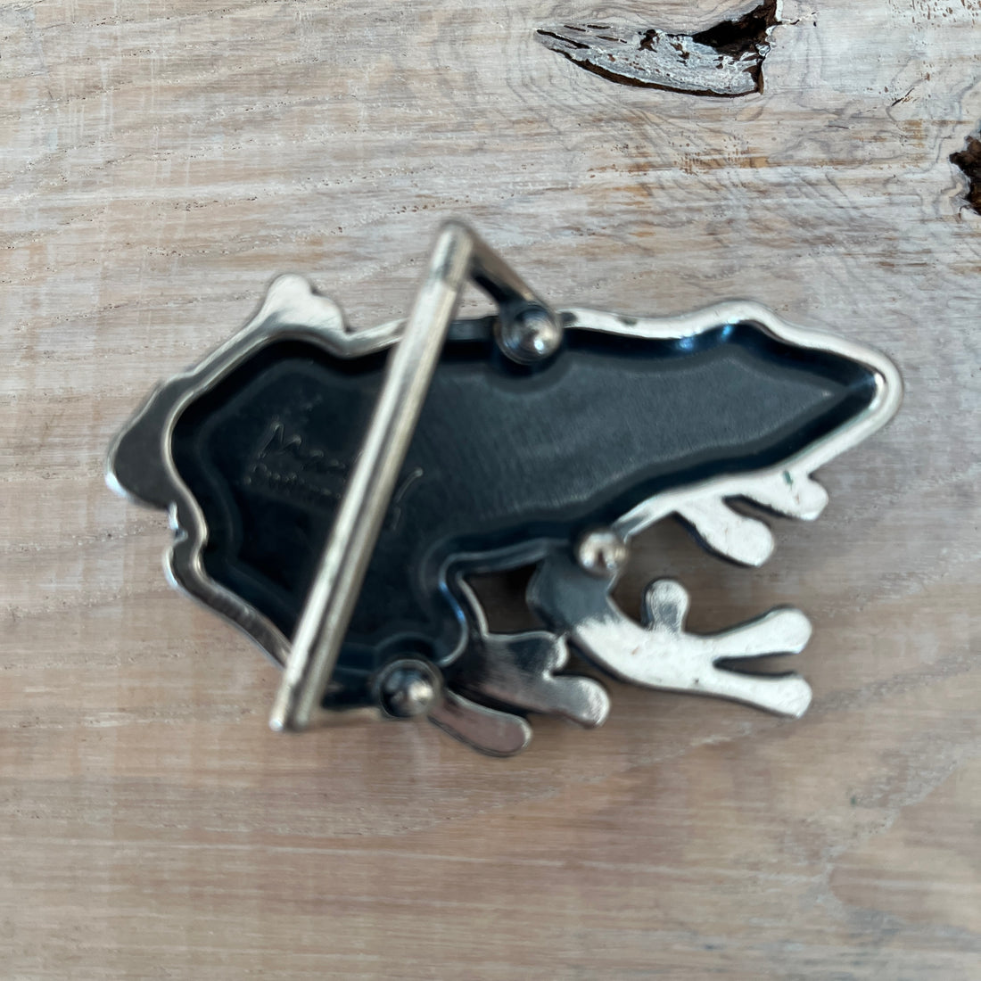 Wechselschnalle süsser Frosch silberfarben 5x7,7cm,massiv Metall. Passend für Gürtel bis 4cm Breite