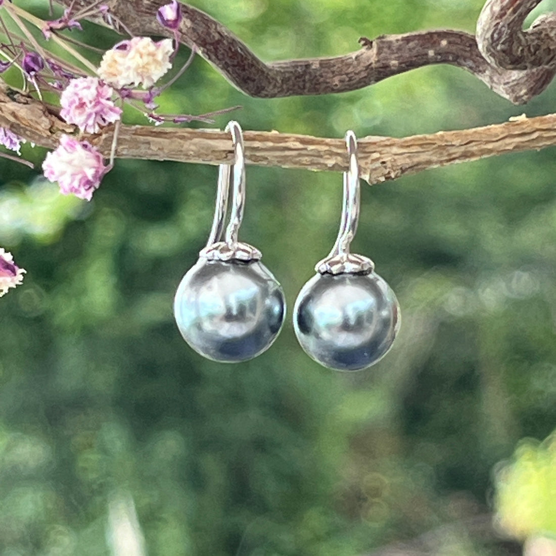 Ohrhänger 925 Sterlingsilber mit Muschelkern Perle 1.0cm x 1,0cm oder einer Perle deiner Wahl