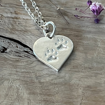 Kleines süsses Herz mit Pfötchen 16x16mm 925 Sterlingsilber