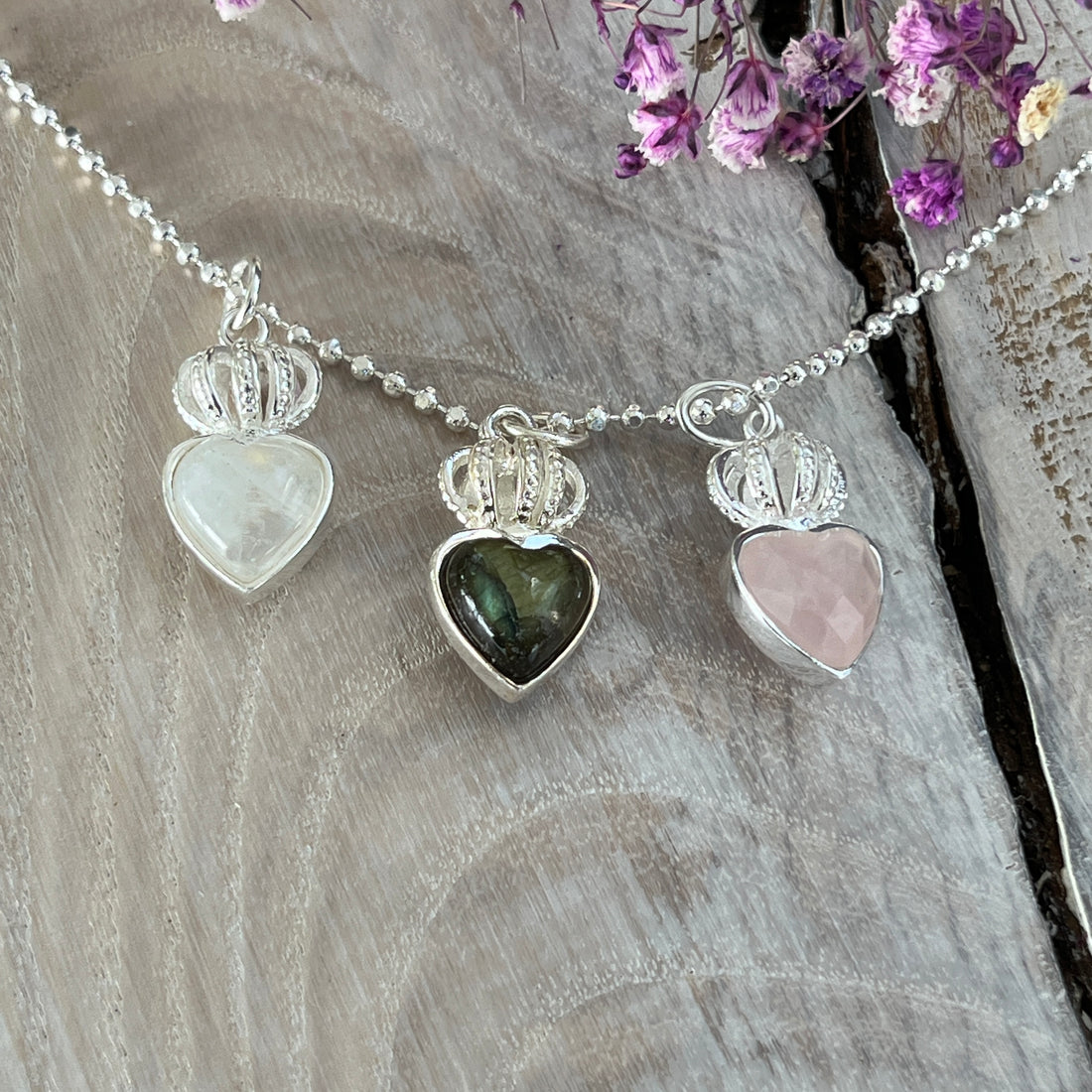Hübscher kleiner Herz-Anhänger mit Rosenquarz 2,2x1,2cm