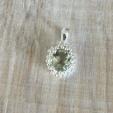 Anhänger 925 Sterlingsilber mit echtem grünen Amethyst