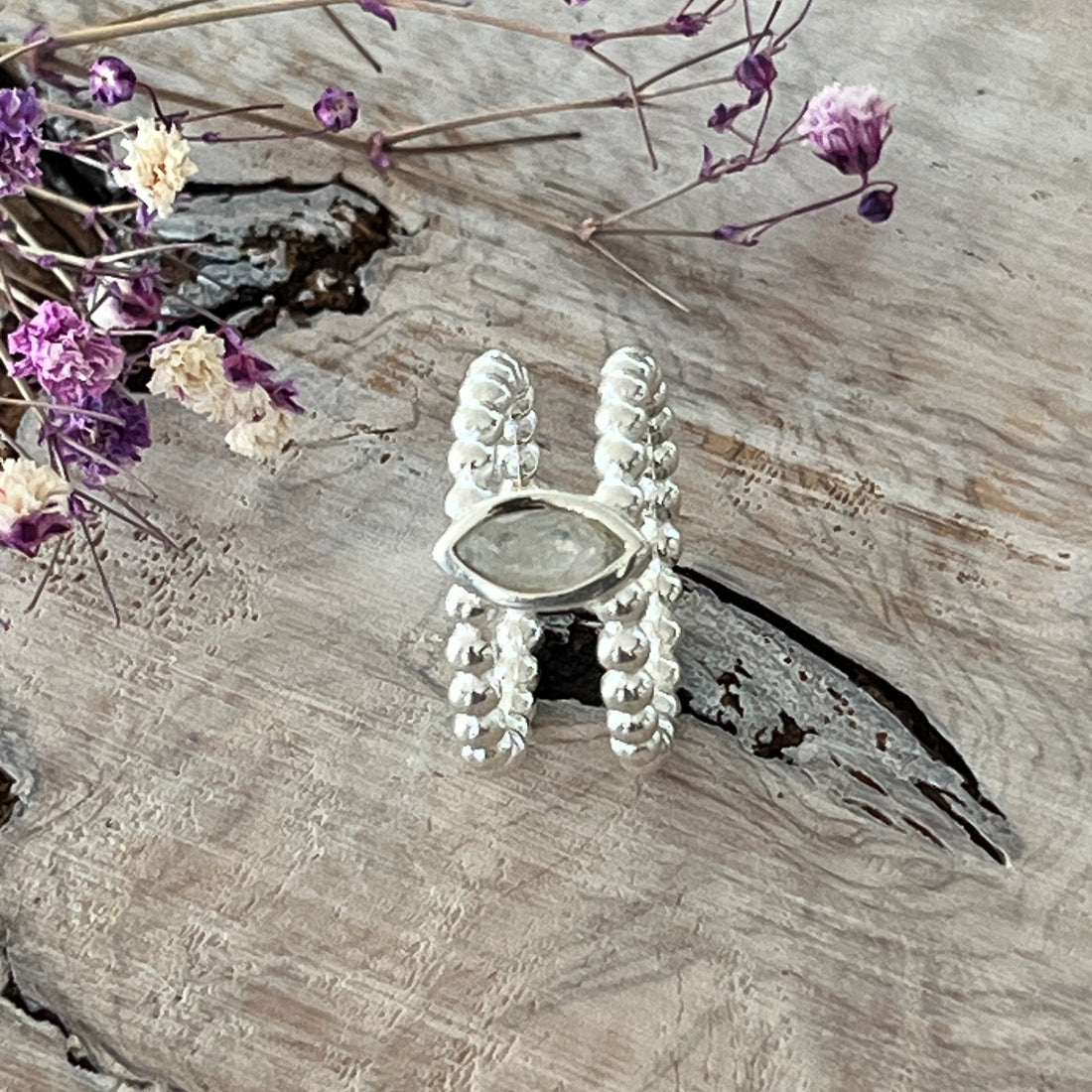 Ring 925 Sterlingsilber sehr fein und hübsch mit facettiertem Labradorit