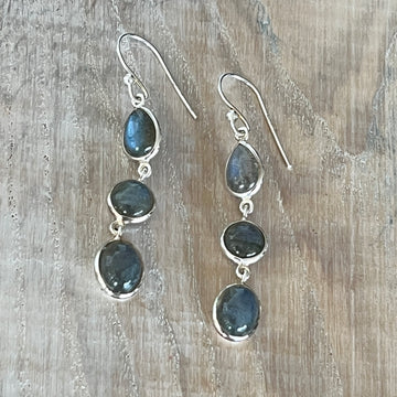 Ohrhänger 925 Sterlingsilber mit echtem wunderschönem Labradorit