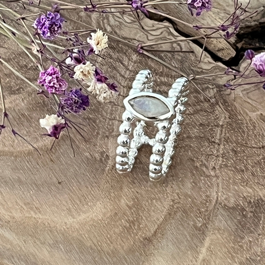 Ring 925 Sterlingsilber sehr fein und hübsch mit facettiertem Regenbogen Mondstein