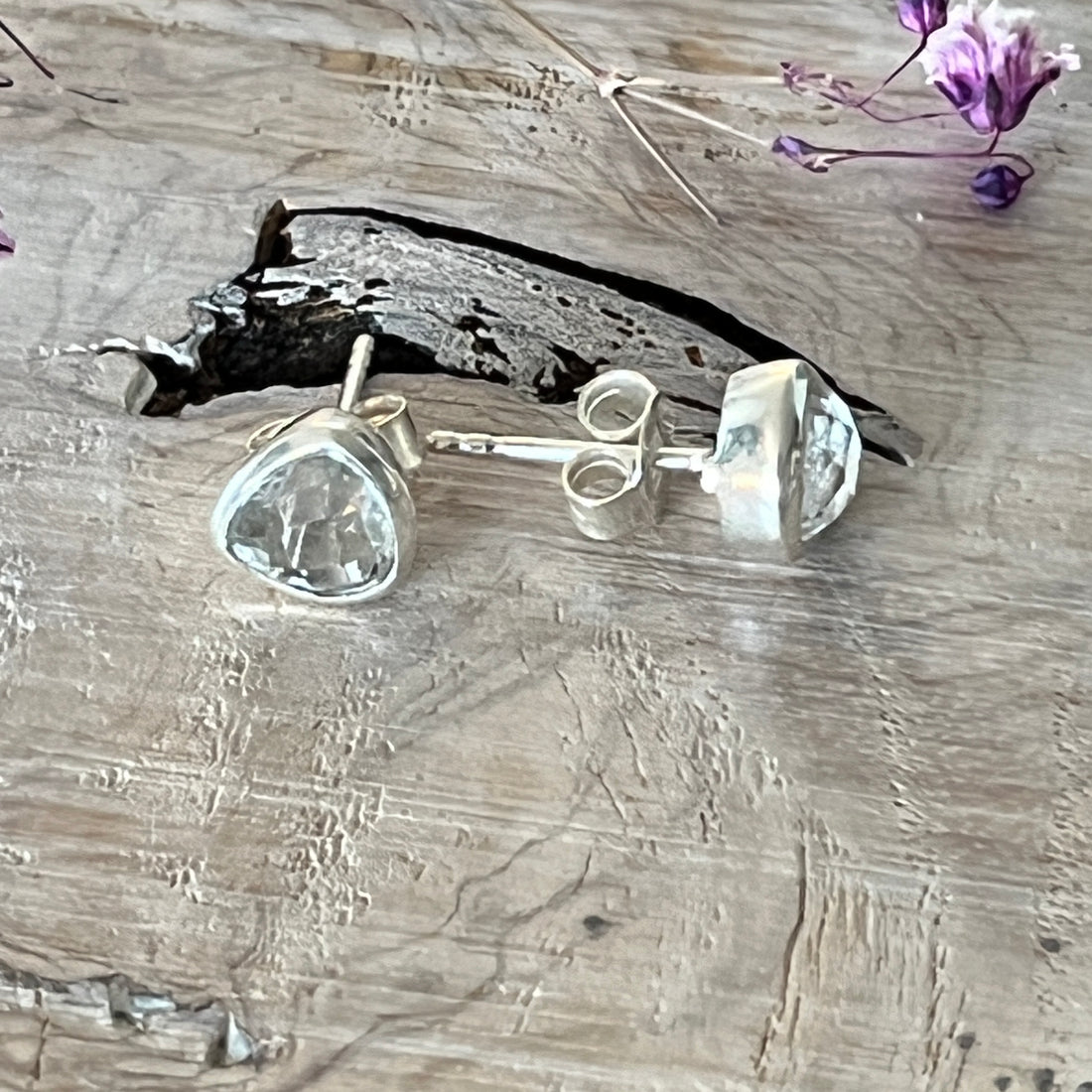 Ohrstecker 925 Sterlingsilber 7mm mit Bergkristall