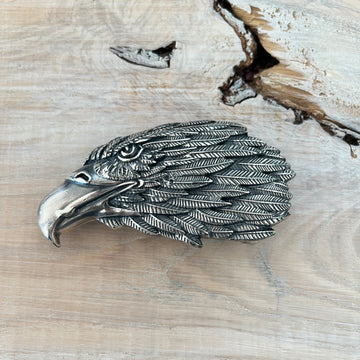 Wechselschnalle beeindruckender Adler silberfarben 5x9cm. Massiv Metall passt auf Gürtel bis maximal 4cm Breite
