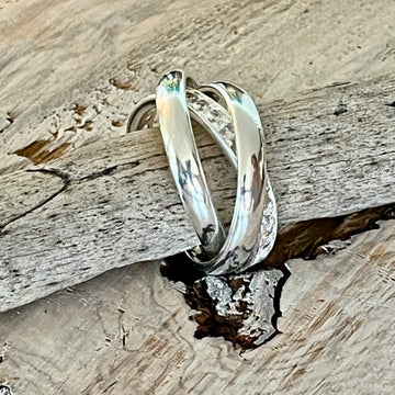 Ring 925 Sterlingsilber 2 Ringe in 3,5mm und 2 Ring in 2,5mm , alle 3 sind ineinander gearbeitet