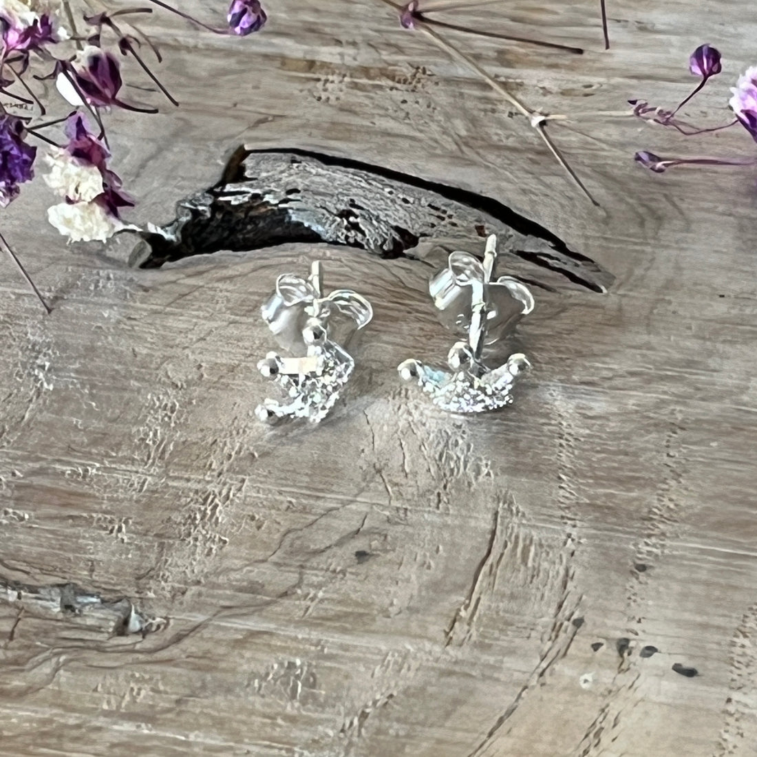 Ohrstecker Kröndli 925 Sterlingsilber mit Zirkonia 8x5mm