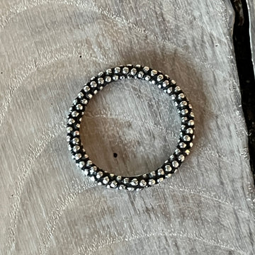 Ring 925 Sterlingsilber fein mit Kugeloptik geschwärzt