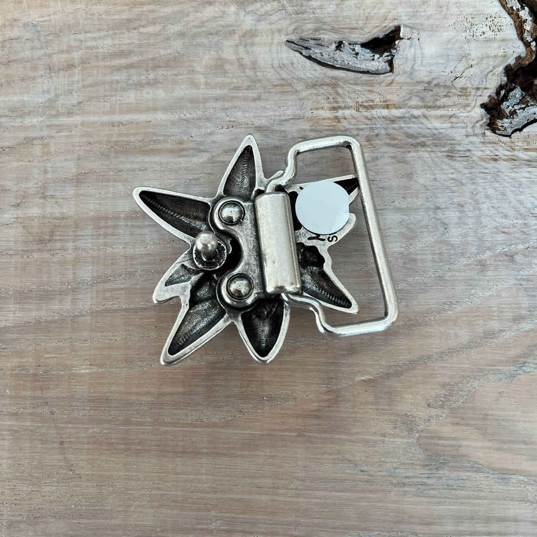 Wechselschnalle edles Edelweiss silberfarben 5,5cm für alle Gürtel bis 4cm Breite.Massiv Metall