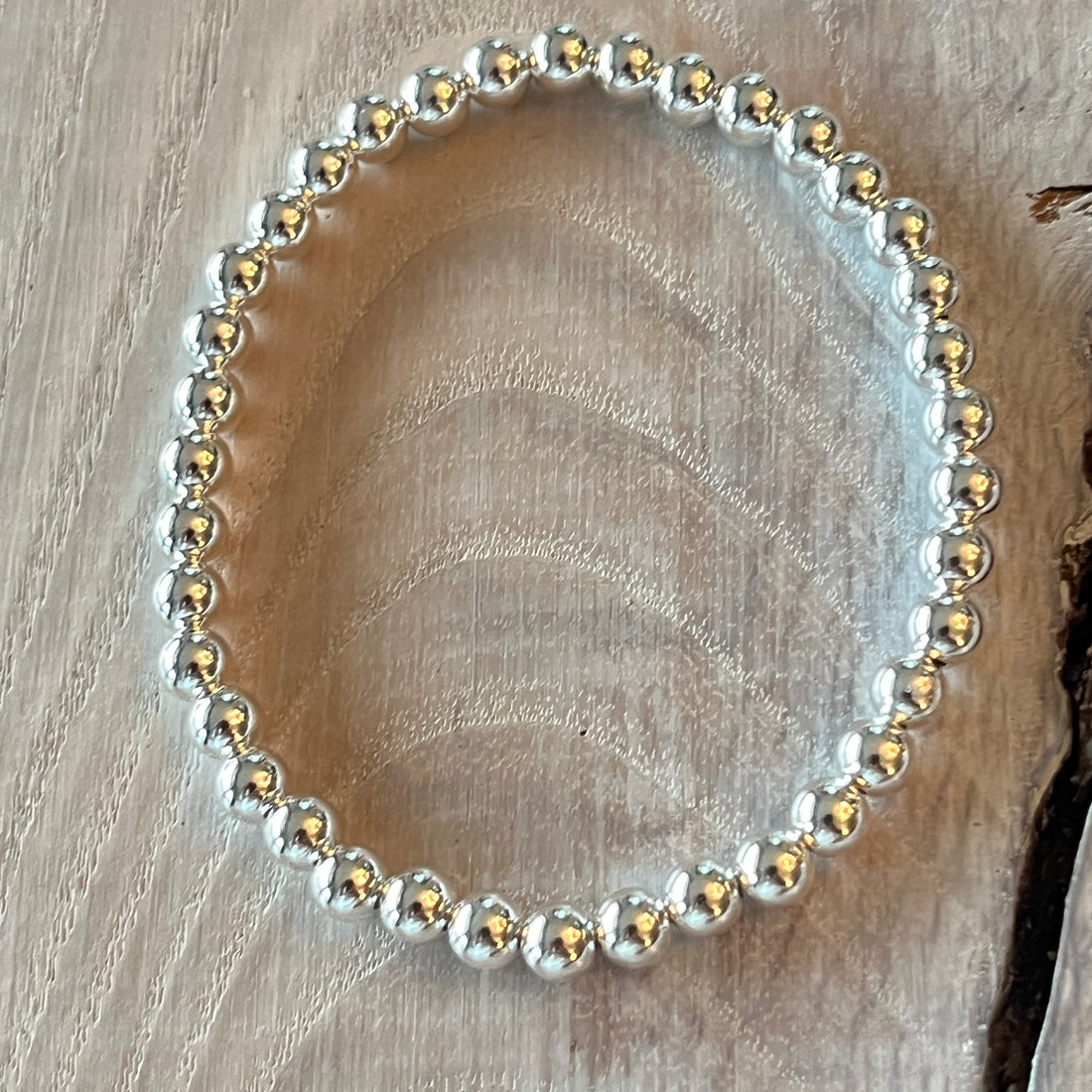 Elastarmband  925 Sterlingsilber mit  aneinandergereihten Kugeln 18cm