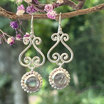 Ohrhänger 925 Sterlingsilber mit wunderschönem Labradorit