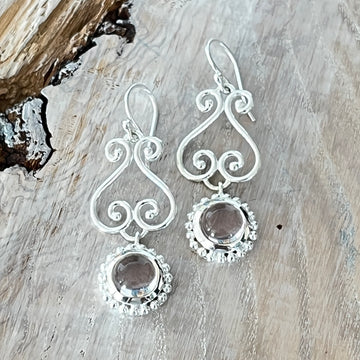 Ohrhänger 925 Sterlingsilber mit echtem wunderschönem Rosenquarz