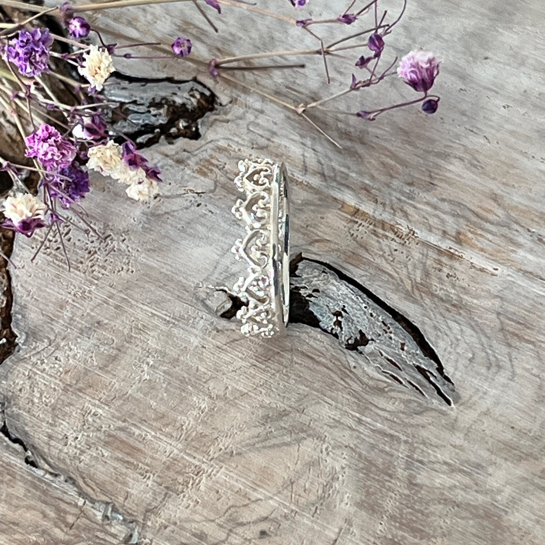 Ring 925 Sterlingsilber mit einseitiger Kronenfassung 5mm